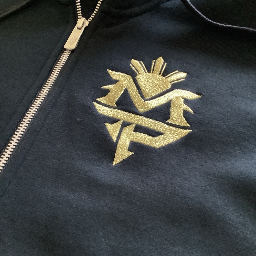 Manny Pacquiao Nike Sportswear Full-Zip Hoodie, size M, BLACK, gold logo, VNTG - Picture 3 of 16